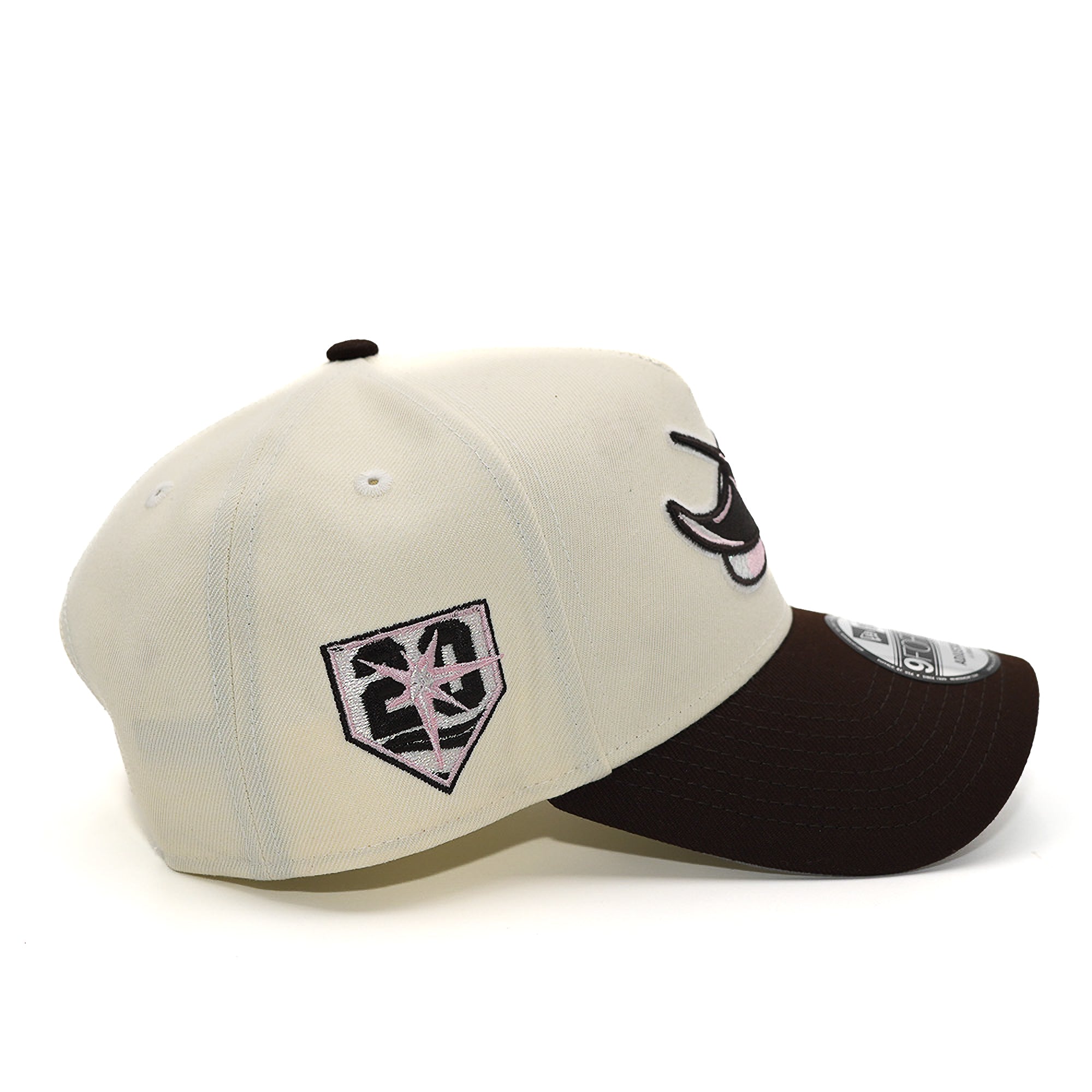 New Era 940 A-Frame Tampa Bay Rays "25 Seasons" Burnt Wood Pink Snapback - FRSH Exclusive