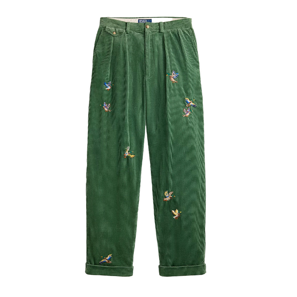 Polo Ralph Lauren Whitman Embroidered Duck Pleated Corduroy Pant