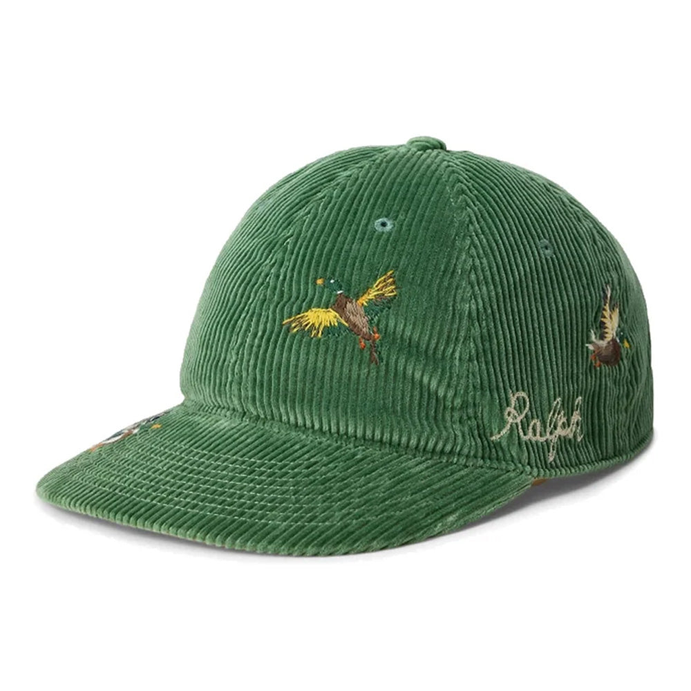 Polo Ralph Lauren Embroidered Duck 5 Panel Corduroy Strapback Hat