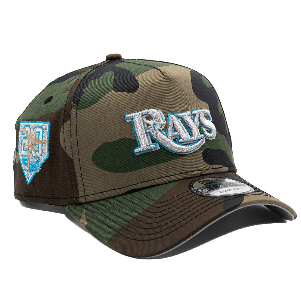 Fresh Rags X New Era Cap  Tampa Bay Rays "20 Seasons"  Woodland Camo/Grey  940 A-Frame Snapback  70819583