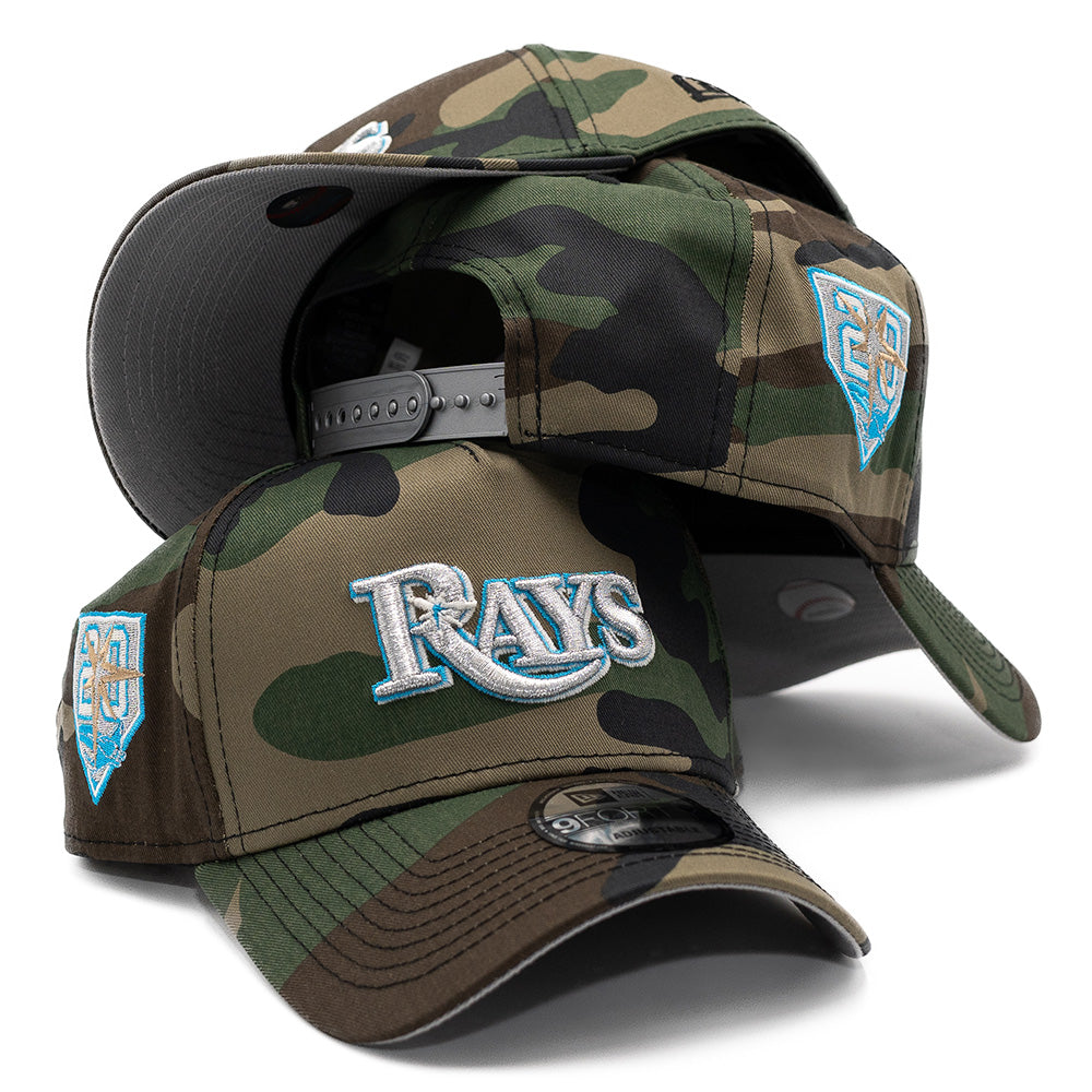 Fresh Rags X New Era Cap  Tampa Bay Rays "20 Seasons"  Woodland Camo/Grey  940 A-Frame Snapback  70819583