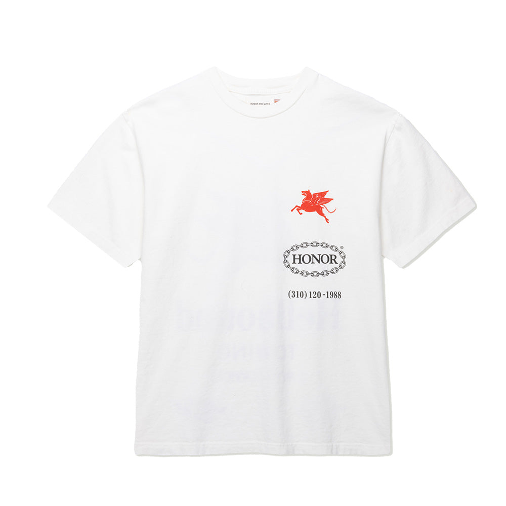 Honor The Gift   Hellhound 2.0 SS Tee  White  HTG230493  Premium Crewneck T-Shirt Vintage Wash HTG® Woven Label 100% Cotton