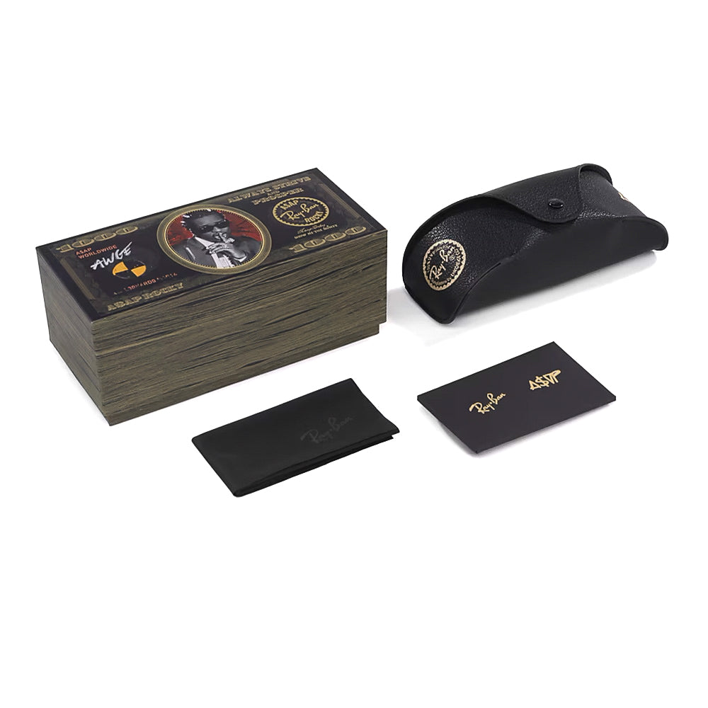 A$AP Rocky X Ray-Ban "Rimless" Polished Arista Gold with Dark Brown Polarized Lens