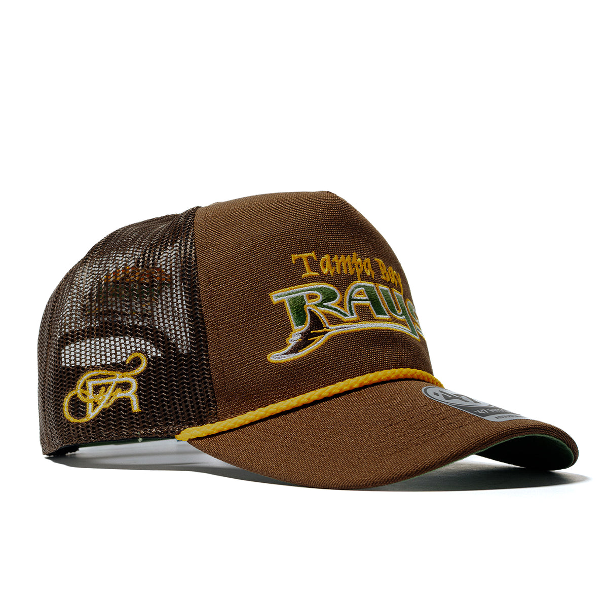 FRSH x 47 x Tampa Bay Rays "Built To Bloom" Sunflower Script Mesh Hitch Trucker Snapback