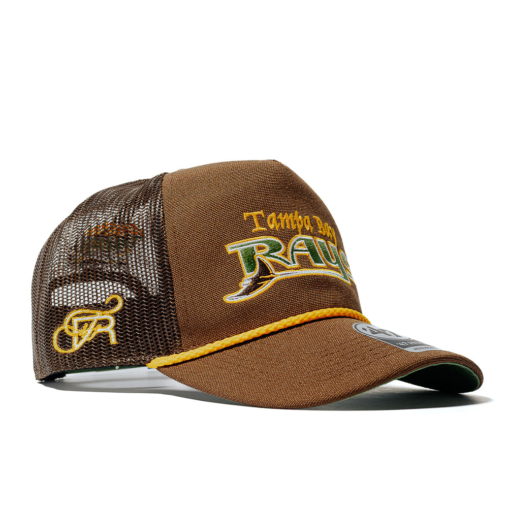 FRSH x 47 x Tampa Bay Rays "Built To Bloom" Sunflower Script Mesh Hitch Trucker Snapback