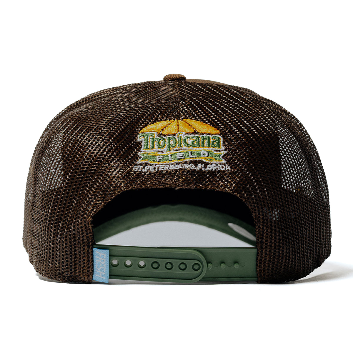 FRSH x 47 x Tampa Bay Rays "Built To Bloom" Sunflower Script Mesh Hitch Trucker Snapback
