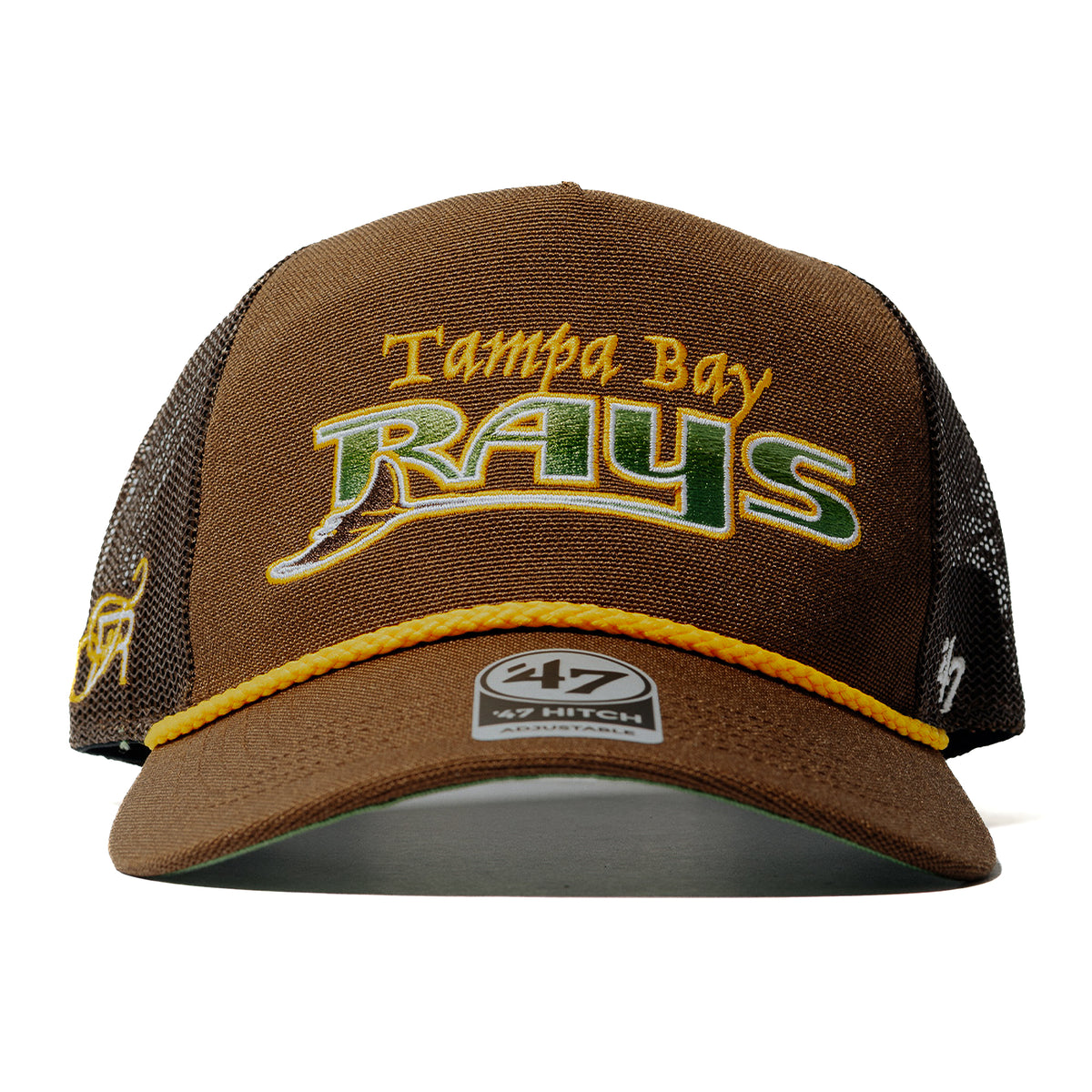 FRSH x 47 x Tampa Bay Rays "Built To Bloom" Sunflower Script Mesh Hitch Trucker Snapback