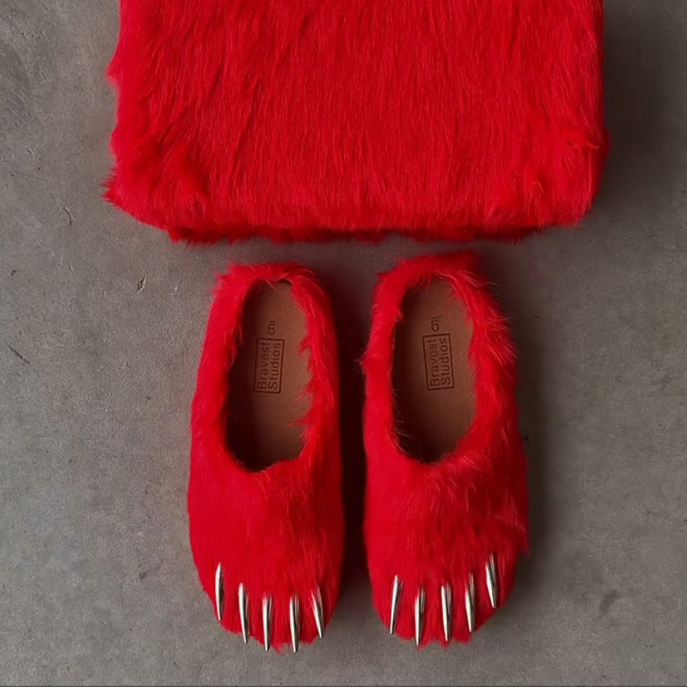 Bravest Studios Bear Claw Mules - Red