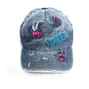 Jungles Friends Distressed Denim Strapback Hat