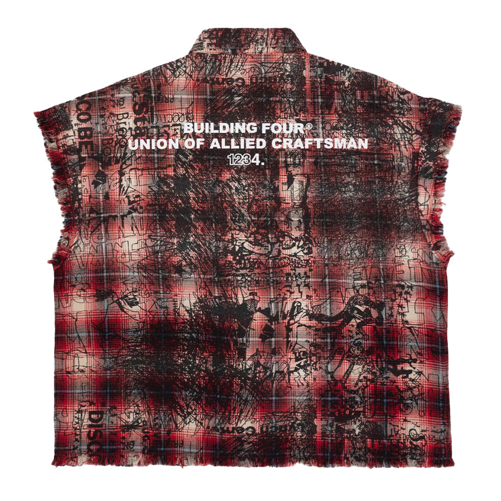 BLDG4 Arc Sleeveless Woven Button Up