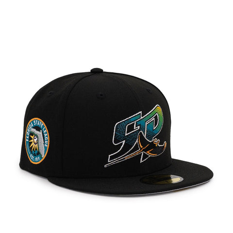 FRESH RAGS X NEW ERA 59FIFTY Tampa Bay Rays Tropicana SIDE PATCH Yellow UV "Spring Break" Pack