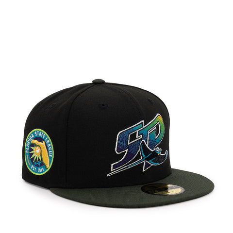NEW ERA X FRESH RAGS 59FIFTY Florida Marlins Script 100th World Series SIDE PATCH - Rifle Green by
