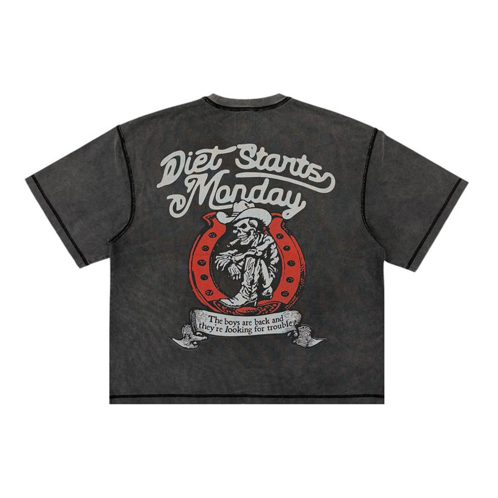 Diet Starts Monday Cowboy SS Tee - Vintage Black