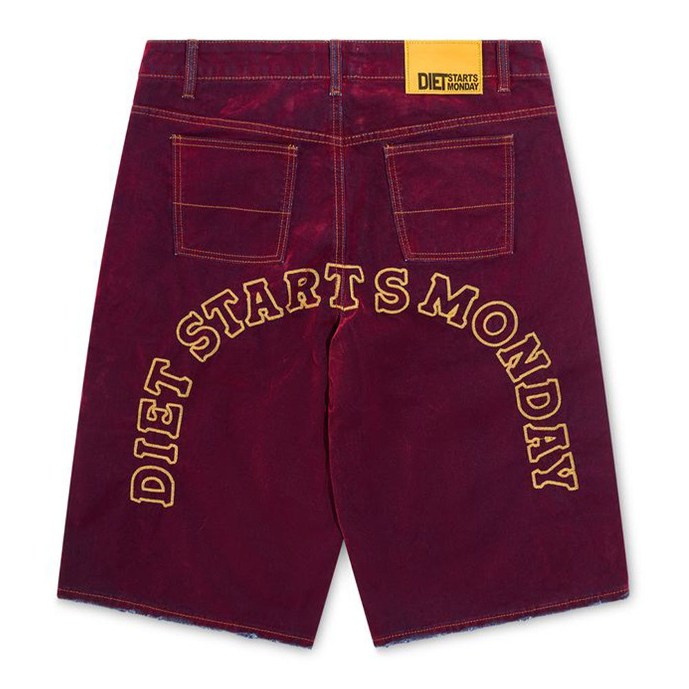 Diet Starts Monday Arch Denim Shorts - Red