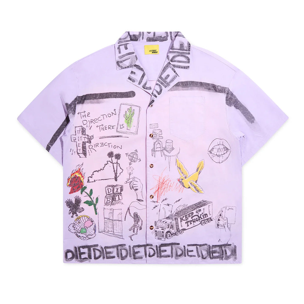 Diet Starts Monday Doodle Button Up Shirt