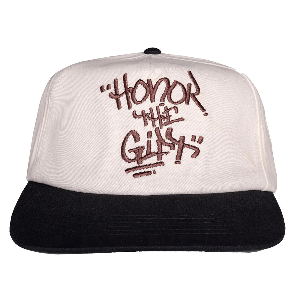 Honor The Gift Script Strapback Hat - Bone
