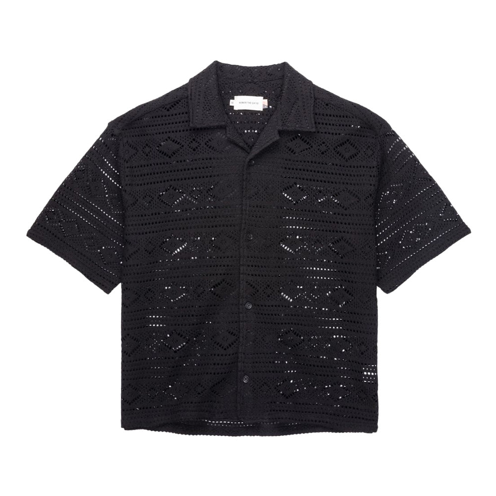 Honor The Gift Pointelle Crochet Woven Shirt