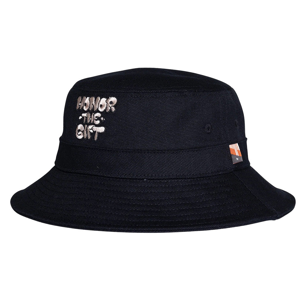 Honor The Gift  Script Bucket Hat - Black