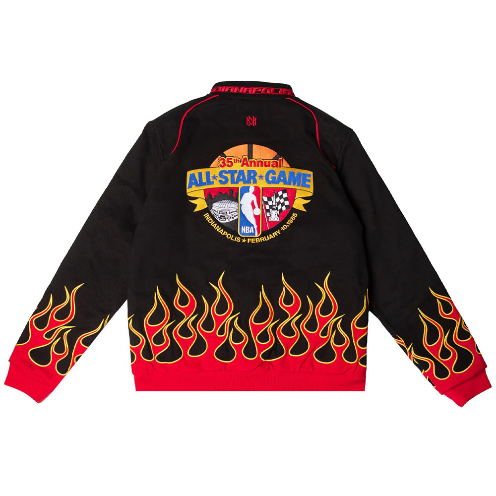Just Don X Mitchell & Ness  NBA All Star Weekend Racing Jacket  Black  JK8026-ASGBLCK  35th Annual NBA All Star Capsule