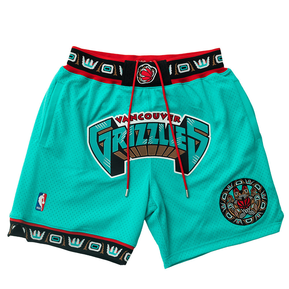 Just Don X Mitchell & Ness  Vancouver Grizzlies Basketball Short - 7inch Inseam  Teal/Multi  PFSW7546-VGRYYPPPGRTL