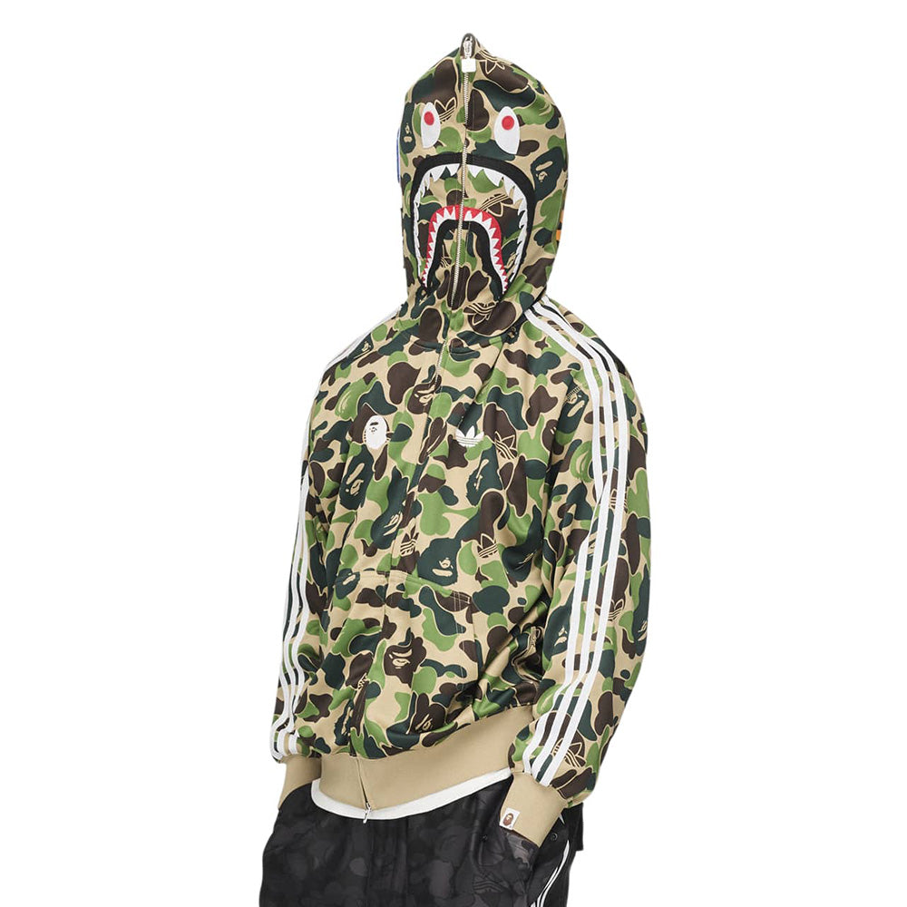 Bape X Adidas Camo Hooded Shark Track Jacket