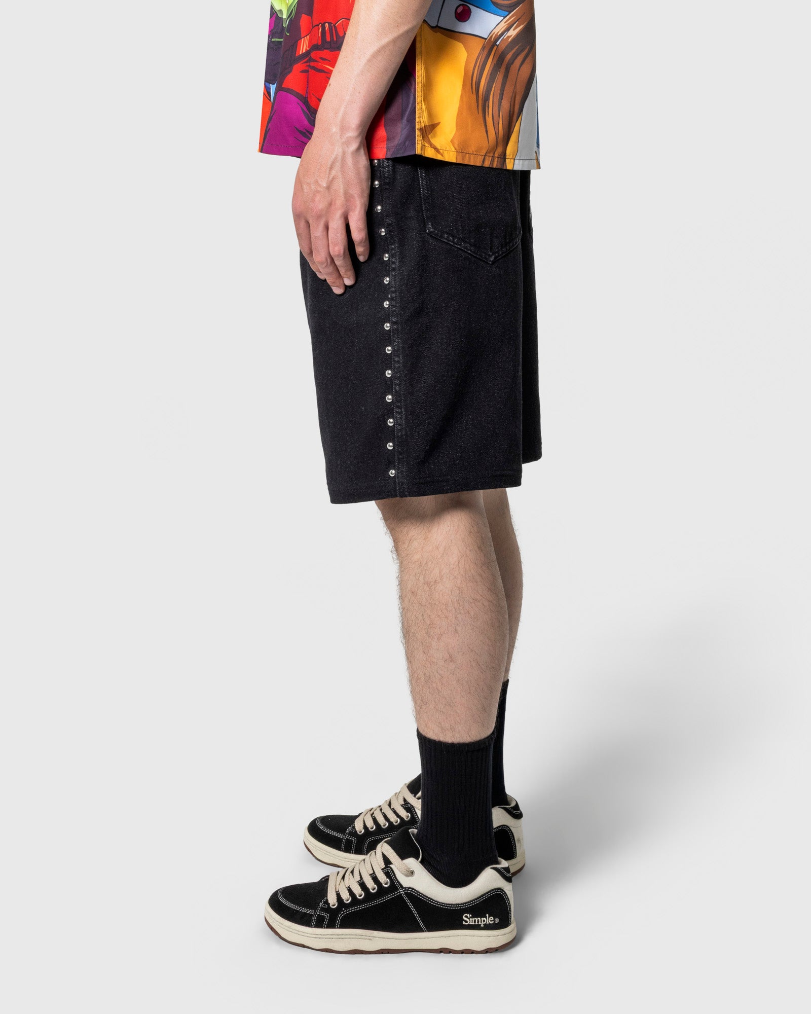 Daft Punk X Pleasures Lucky Studded Denim Jorts