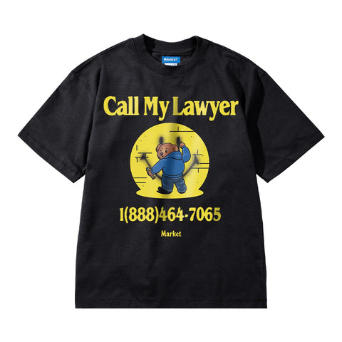 Market Smiley Call My Lawyer Bear SS Tee