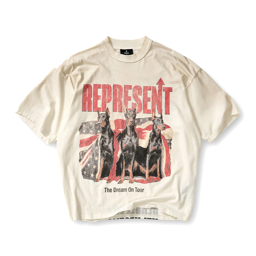 洋楽 TE: What You Represent? Represent Dream On Tour SS Tee - Washed Ecru – Fresh Rags FL