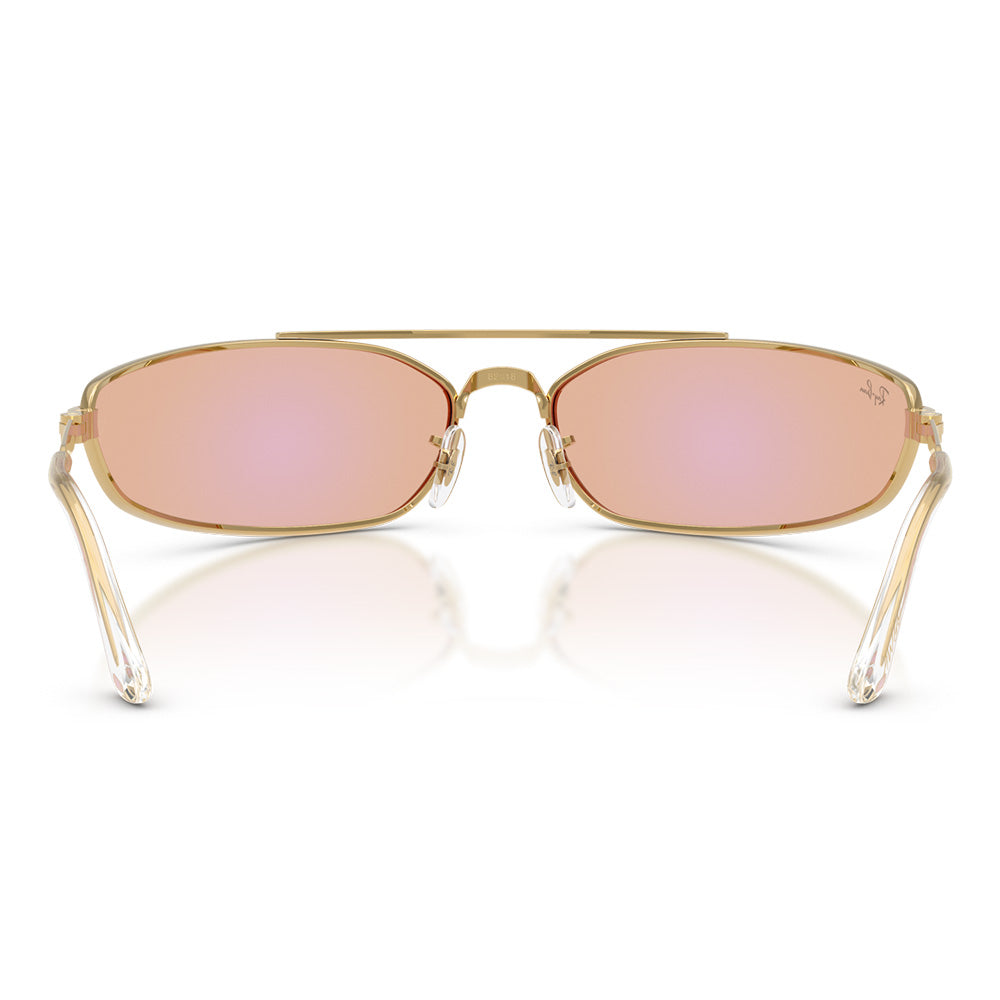 A$AP Rocky X Ray-Ban Pinnacle Metal "Wraparound" Polished Arista Gold with Light Grey Mirror Blue Lense