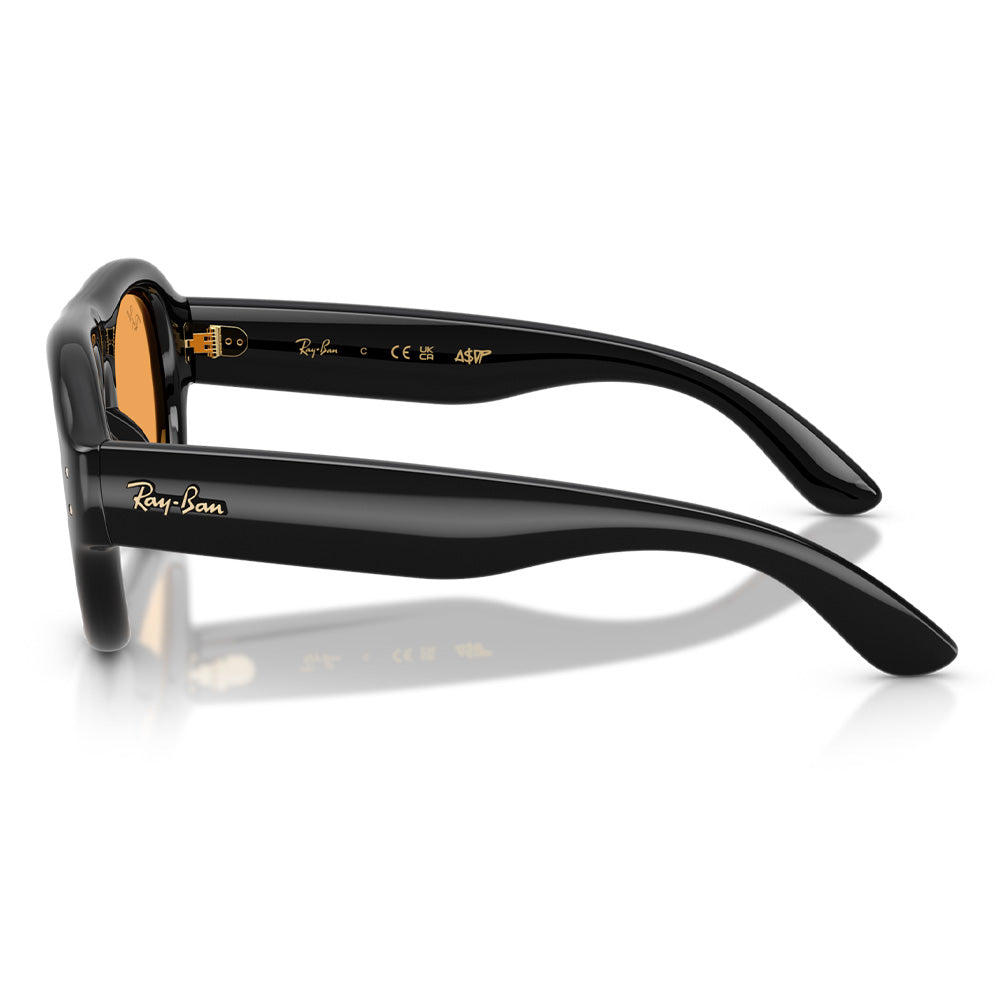 A$AP Rocky x Ray-Ban Aviator Puffer - Polished Black/Orange Lense