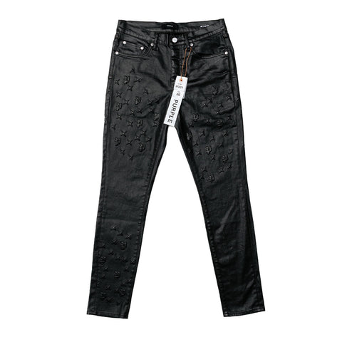Purple Mono Embossed Denim 