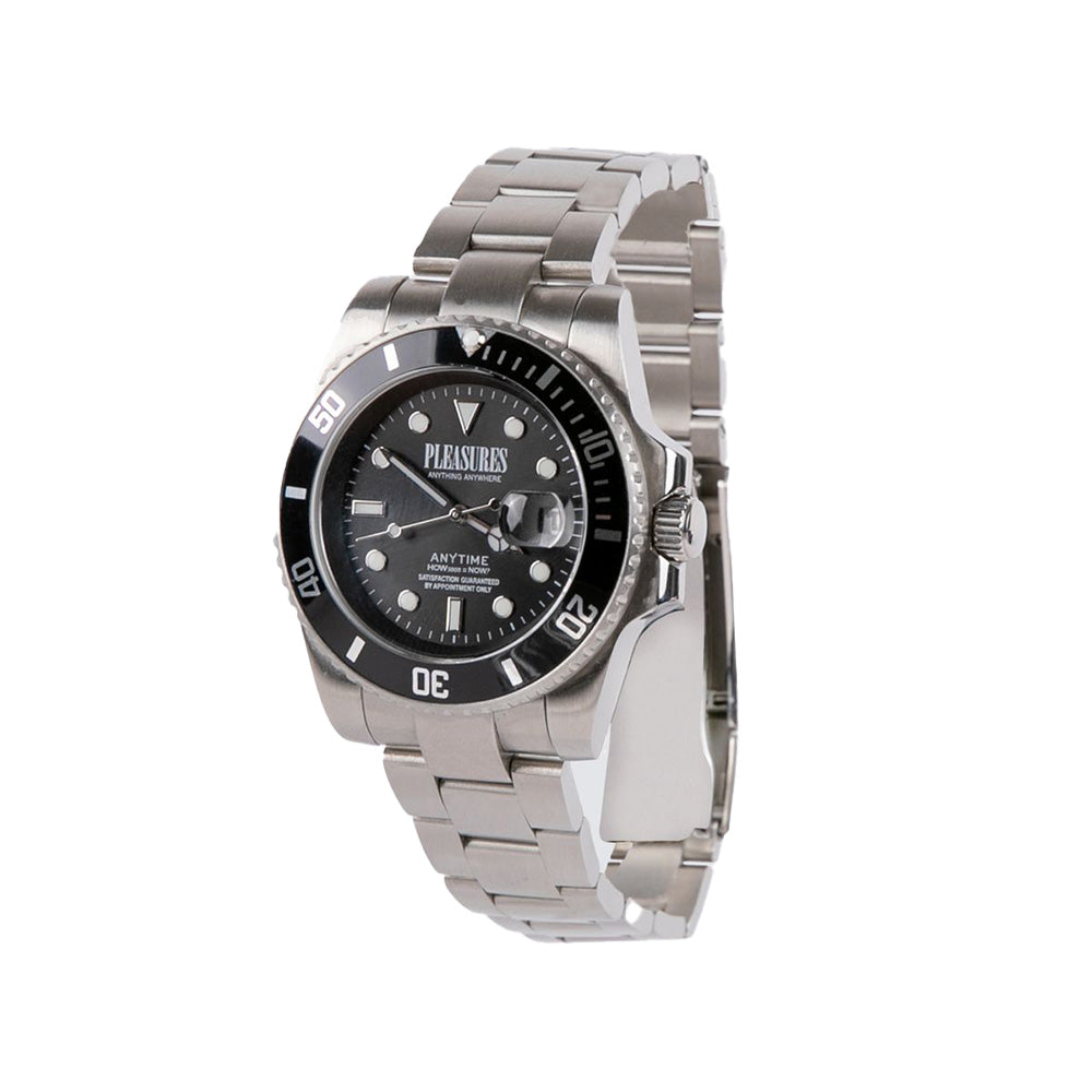 Pleasures Anytime Stainless Steel Watch - Black Bezel