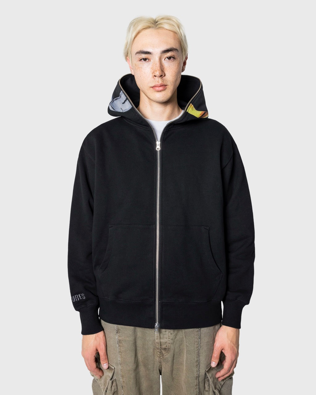 TIERED FRILL HOODIE ブラック TIERED FRILL HOODIE ブラック 1/2 Zip With Hood | Technical