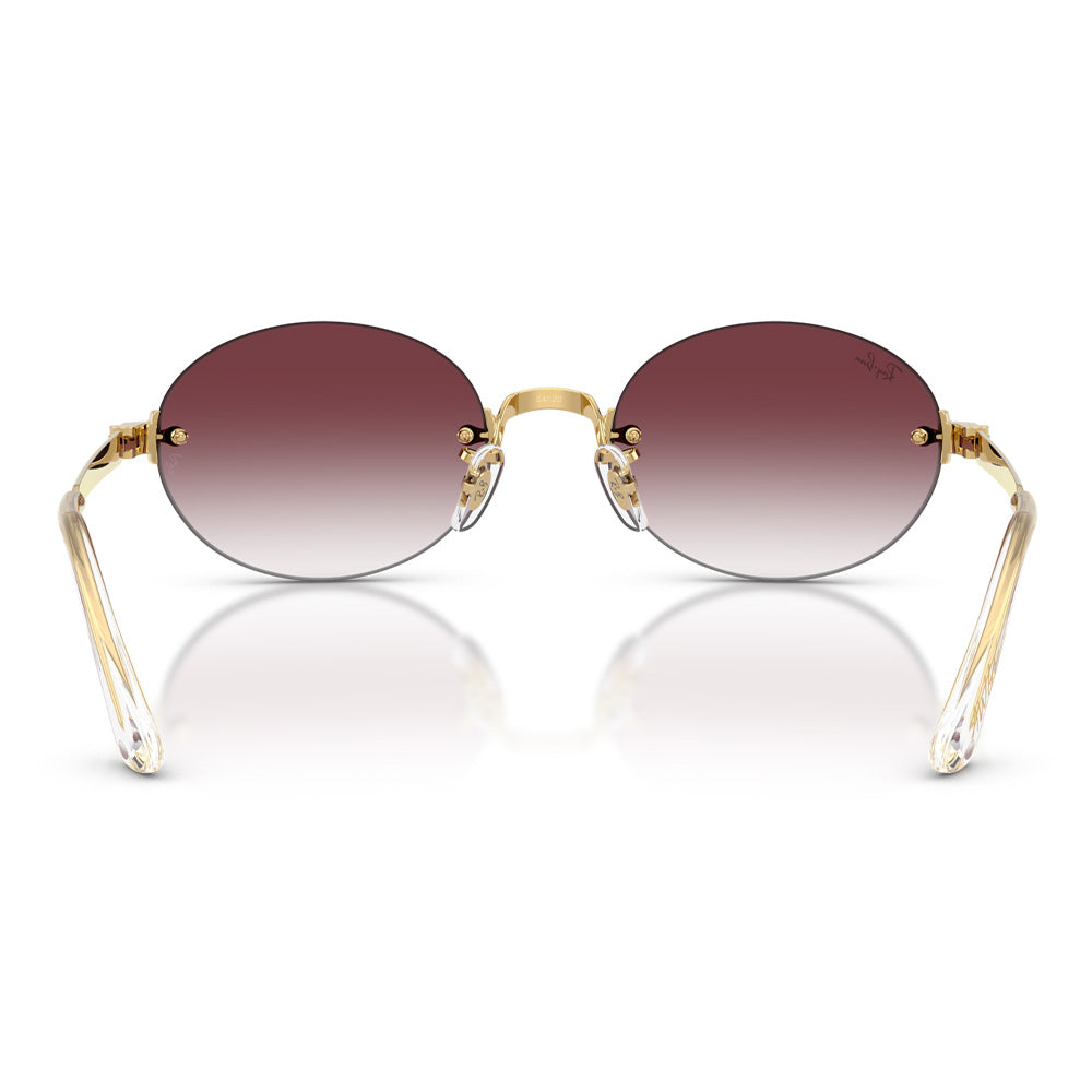 A$AP Rocky X Ray-Ban "Rimless" Polished Arista Gold with Clear Gradient Dark Violet Lens