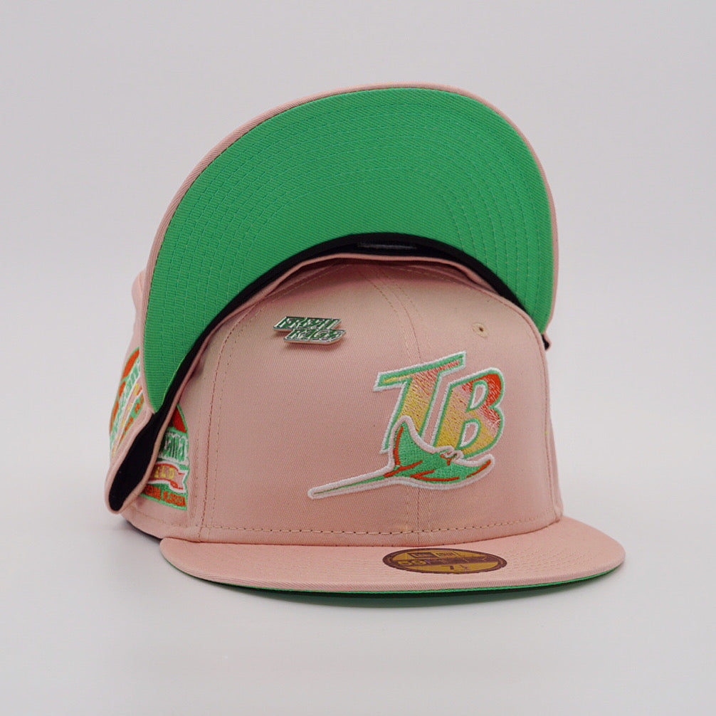 NEW ERA CAP 59FIFTY TAMPA BAY DEVIL RAYS Tropicana Side Patch "Pink Pineapple" FOR FR
