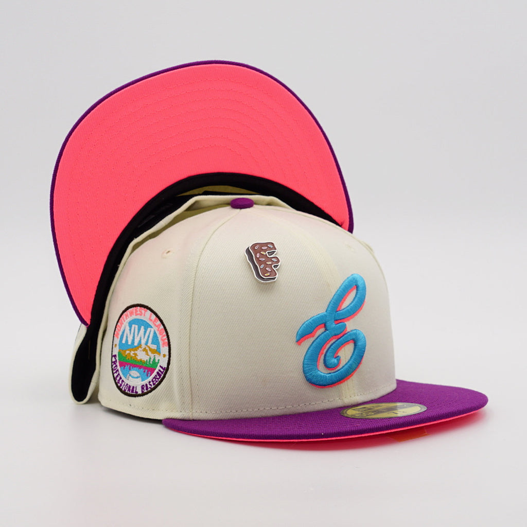 New Era Cap 59FIFTY Milb Eugene Emeralds 2 Tone NWL Side Patch FR Exclusive 7 1/4 / Chrome|Sparkling Grape|Pink Glow / 5950 Fitted