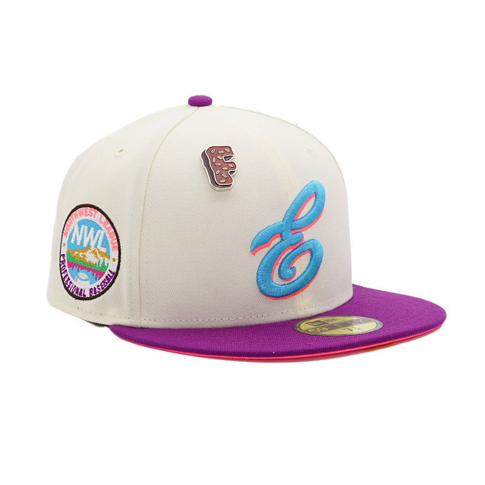 New Era Cap 59FIFTY Milb Eugene Emeralds 2 Tone NWL Side Patch FR Exclusive 7 1/4 / Chrome|Sparkling Grape|Pink Glow / 5950 Fitted