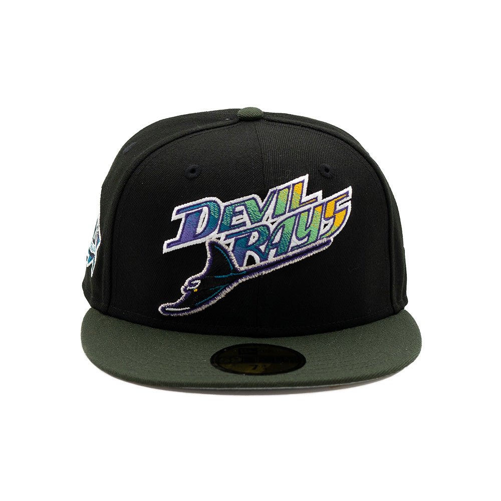 New Era Cap 59FIFTY Tampa Bay Devil Rays Inaugural Side Patch Oversized Logo Pack FR Exclusive 7 / Deep Purple/Chrome/Teal Breeze / 5950 Fitted