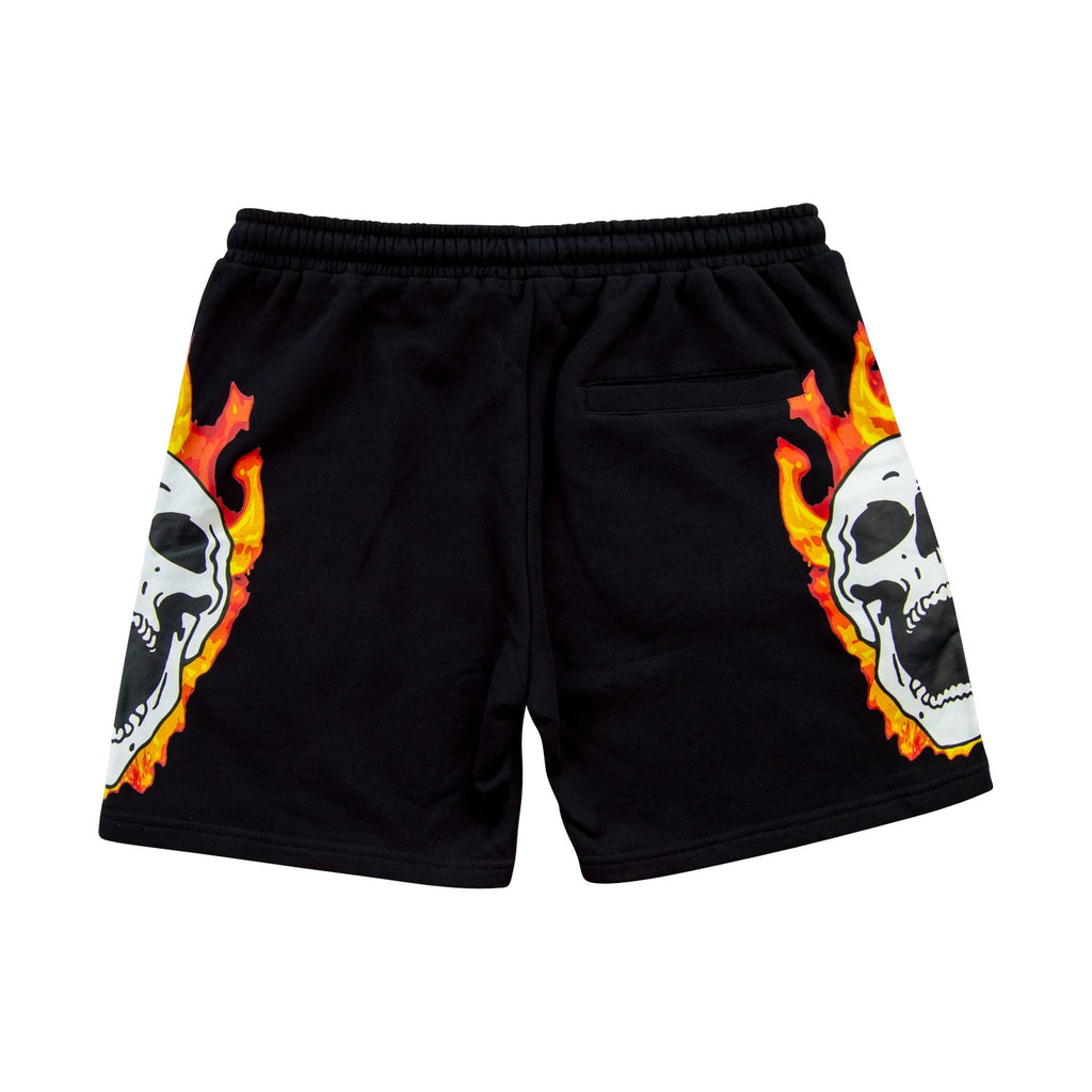 Gifts Of Fortune Flaming Skull Sweat Shorts